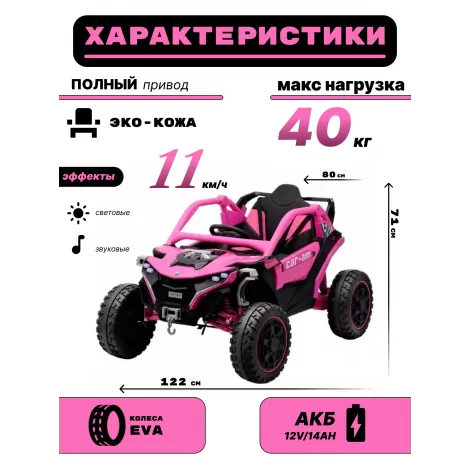 Детский электромобиль Z707ZZ розовый